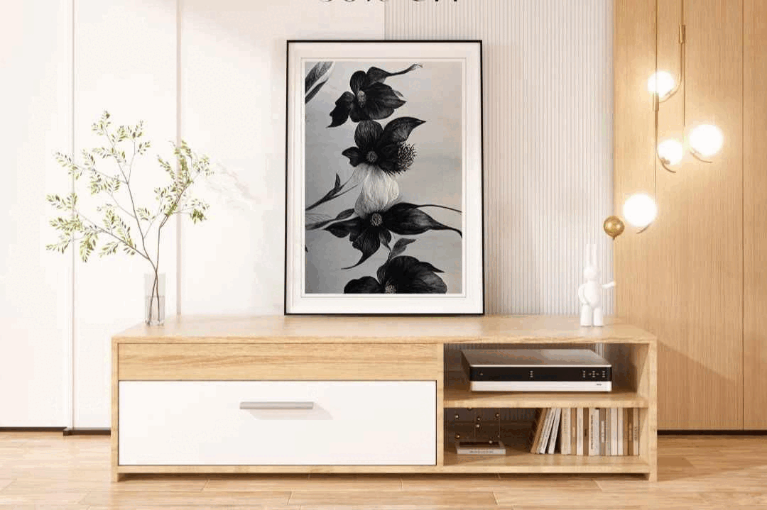 Black and white flowers